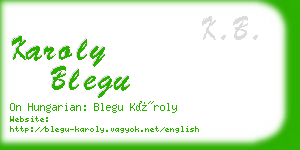 karoly blegu business card